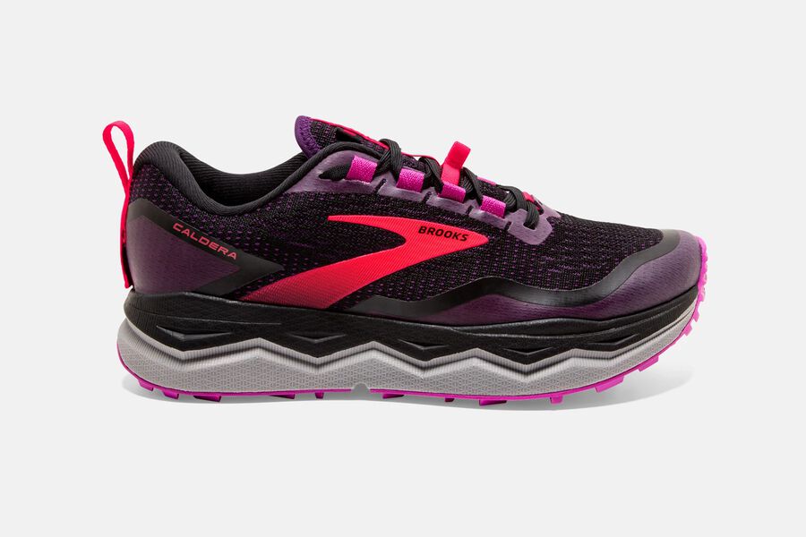 Caldera 5 Trail Brooks Running Shoes NZ Womens - Black/Red - XSQHBK-950